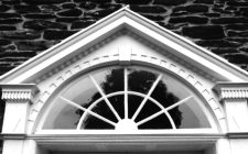 Pediment over a door to the Locktown Stone Church
