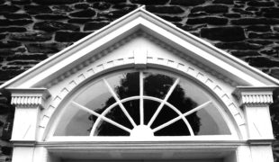 Pediment over a door to the Locktown Stone Church