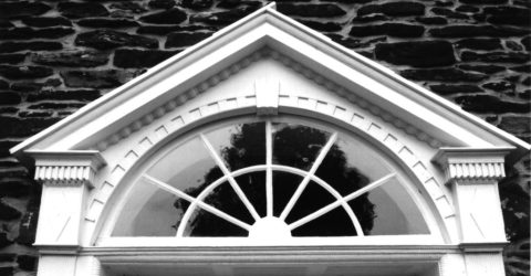 Pediment over a door to the Locktown Stone Church