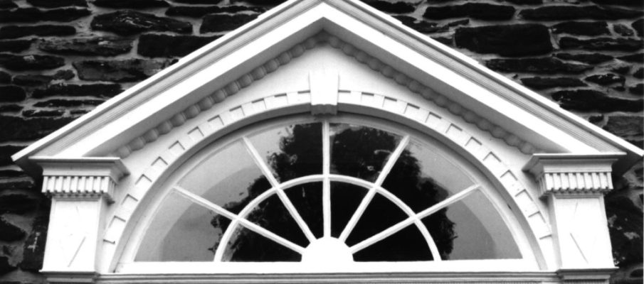 Pediment over a door to the Locktown Stone Church