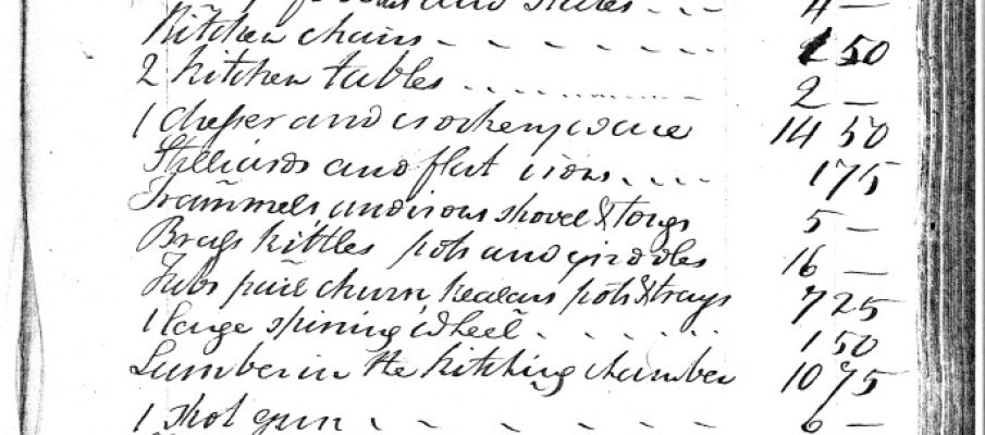 sample inventory from 1807