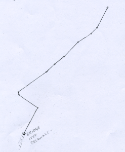 1813 Map of the road from Centre Bridge to Skunktown