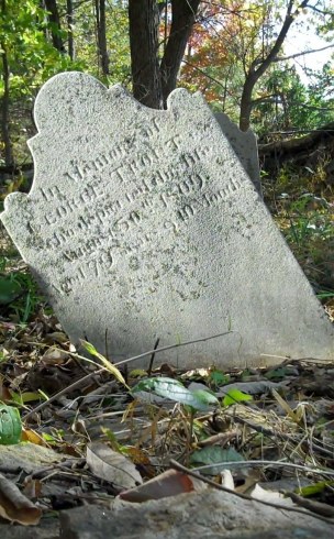 Gravestone of George Trout, photographed by Bob and Leslie Leith