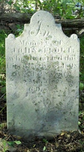 Gravestone of John Trout, photographed by Bob and Leslie Leith