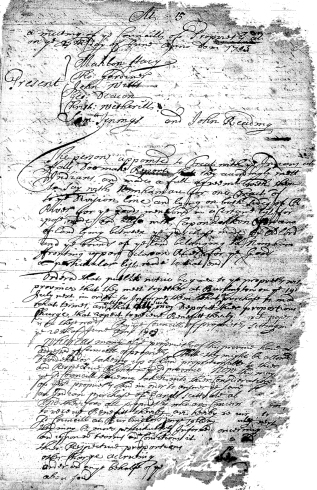 first page of minute for June 27, 1703, West Jersey Council of Proprietors