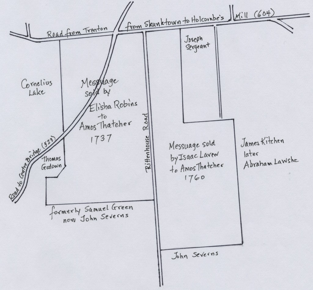 Map of the two tracts of land purchased by Amos Thatcher