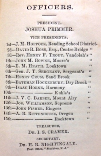 1863 Officers of the Democratic Club of Delaware Township