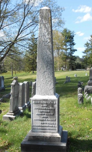 Bowne obelisk at the Barber Cemetery