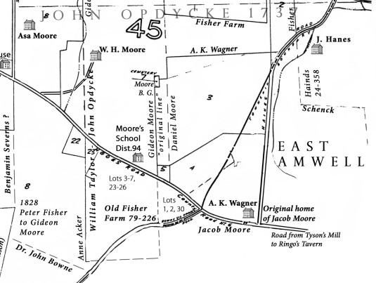 Detail of Delaware Twp. tax map showing the cemetery as lot 7