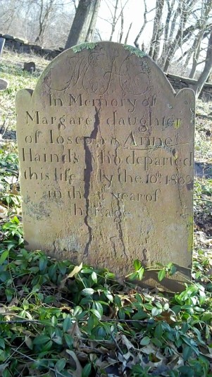 gravestone of Margaret Hainds